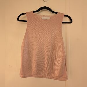 Rose Gold Sleeveless Tank Top with Shine